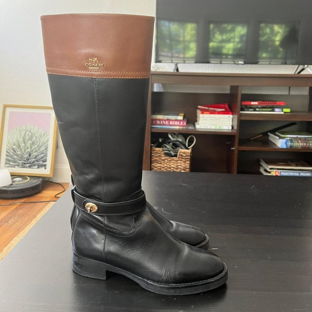 Coach 2-toned Mischa Leather Dress Boots (original $350)